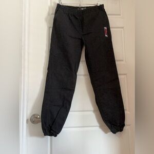 Boys Black Elastic Waist Jogger Pants with Cuffed Ankles - Comfy & Stylish!